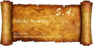 Sárdy Aranka névjegykártya
